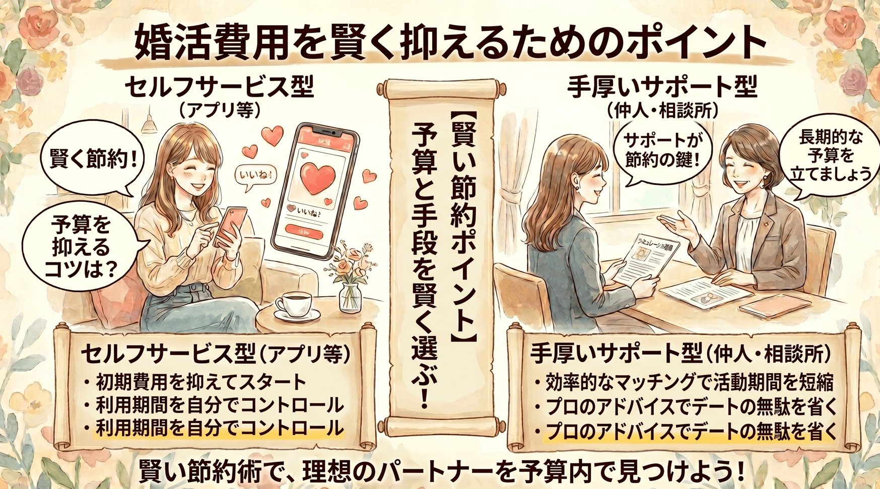 婚活費用を賢く抑えるためのポイント