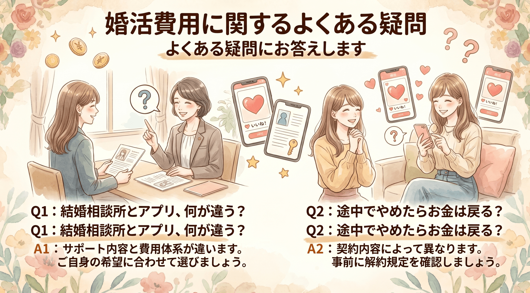 婚活費用に関するよくある疑問