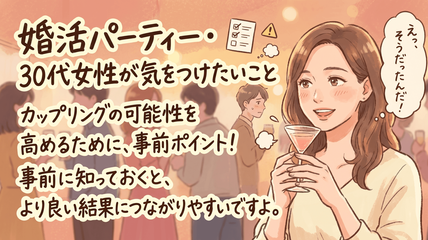 30代女性が婚活パーティーで気をつけたいこと
