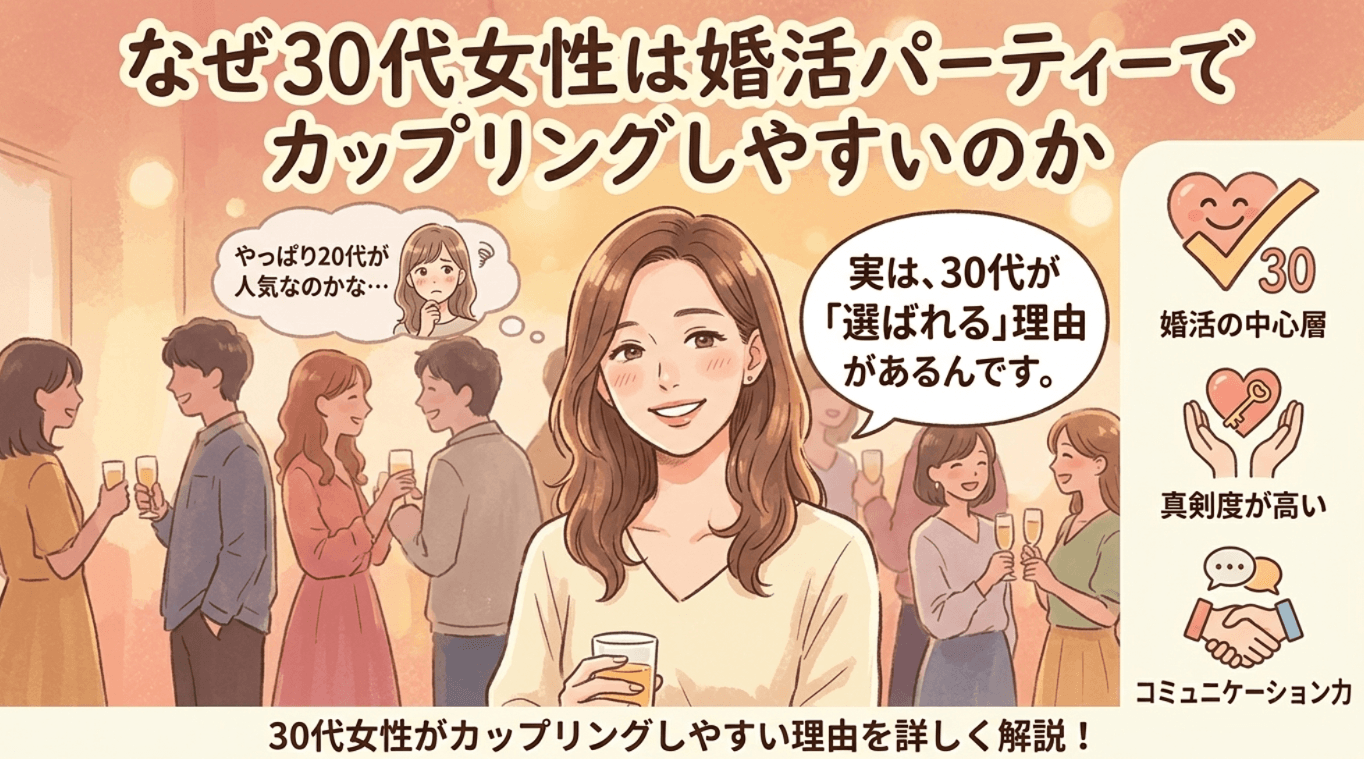 なぜ30代女性は婚活パーティーでカップリングしやすいのか