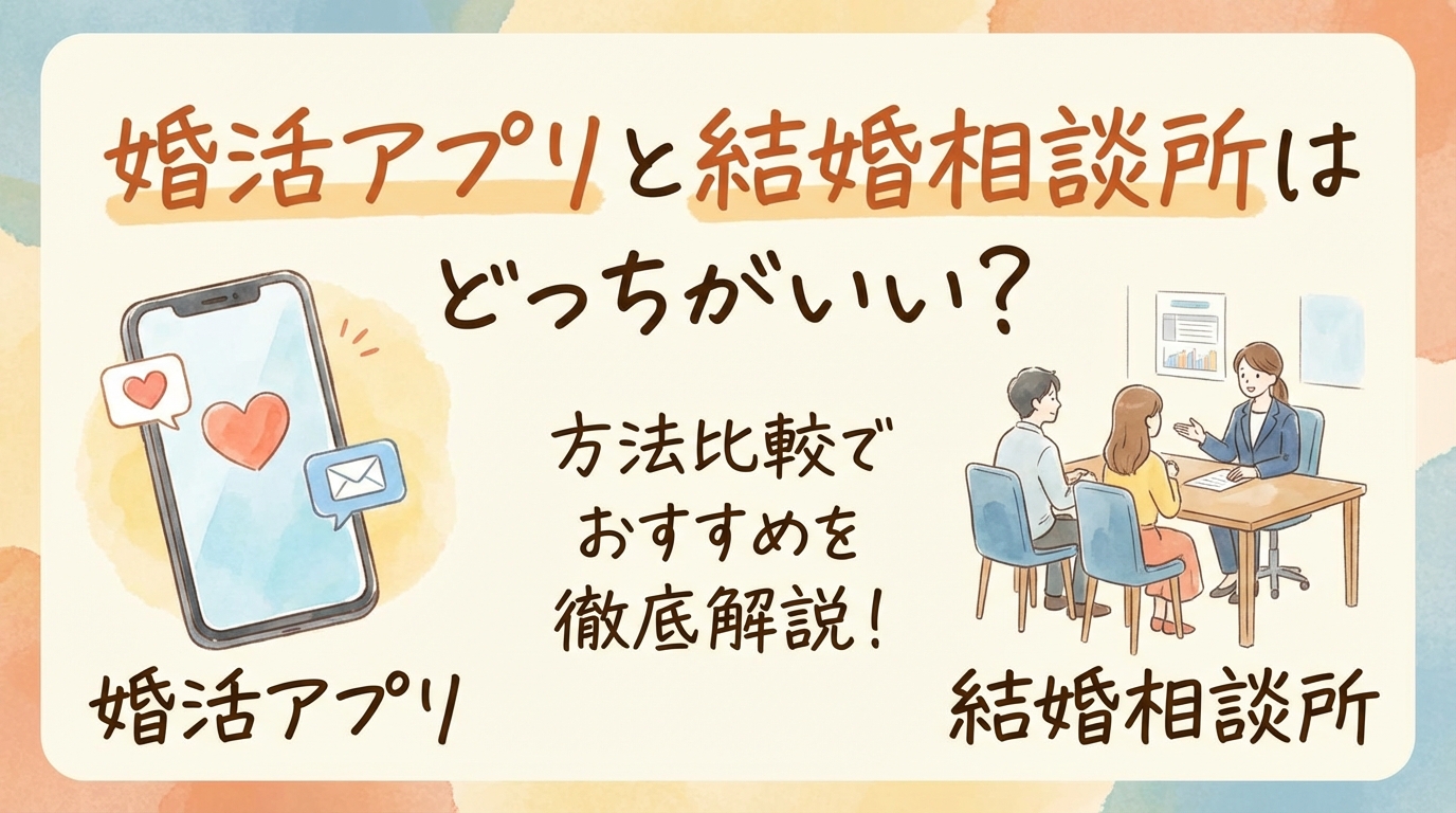 婚活アプリと結婚相談所はどっちがいい？方法比較でおすすめを徹底解説！