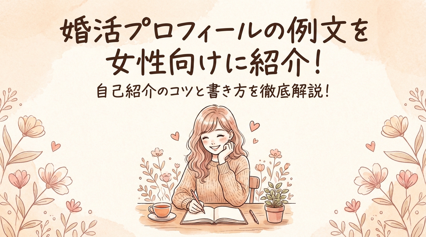 婚活プロフィールの例文を女性向けに紹介！自己紹介のコツと書き方を徹底解説！