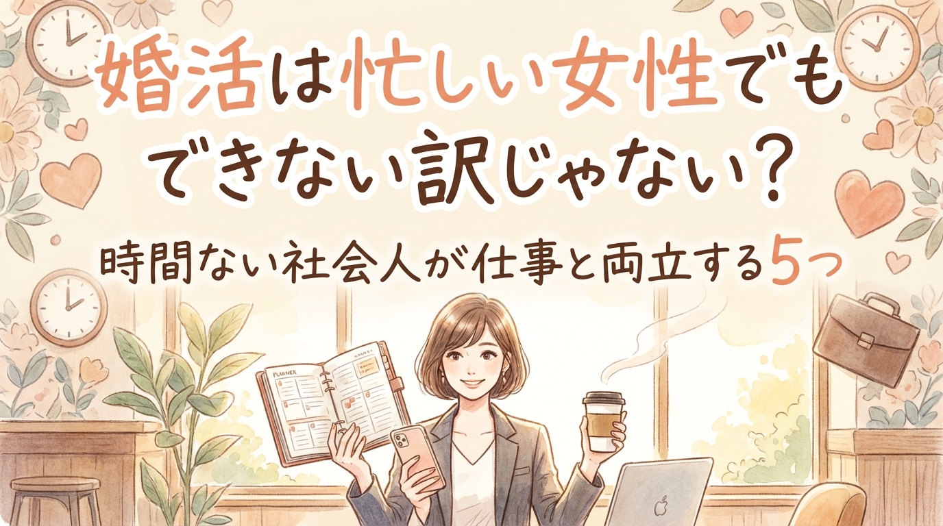 婚活は忙しい女性でもできない訳じゃない？時間ない社会人が仕事と両立する5つの方法！
