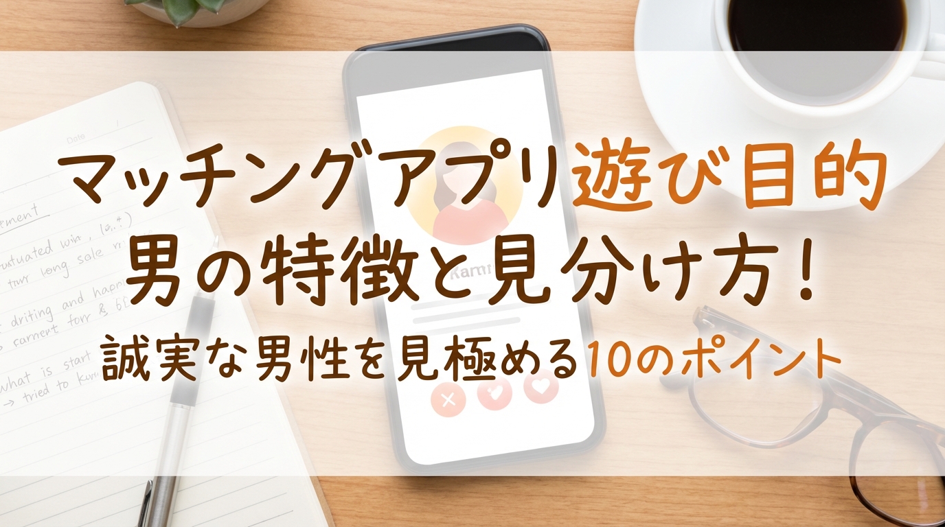 マッチングアプリ遊び目的男の特徴と見分け方！誠実な男性を見極める10のポイント