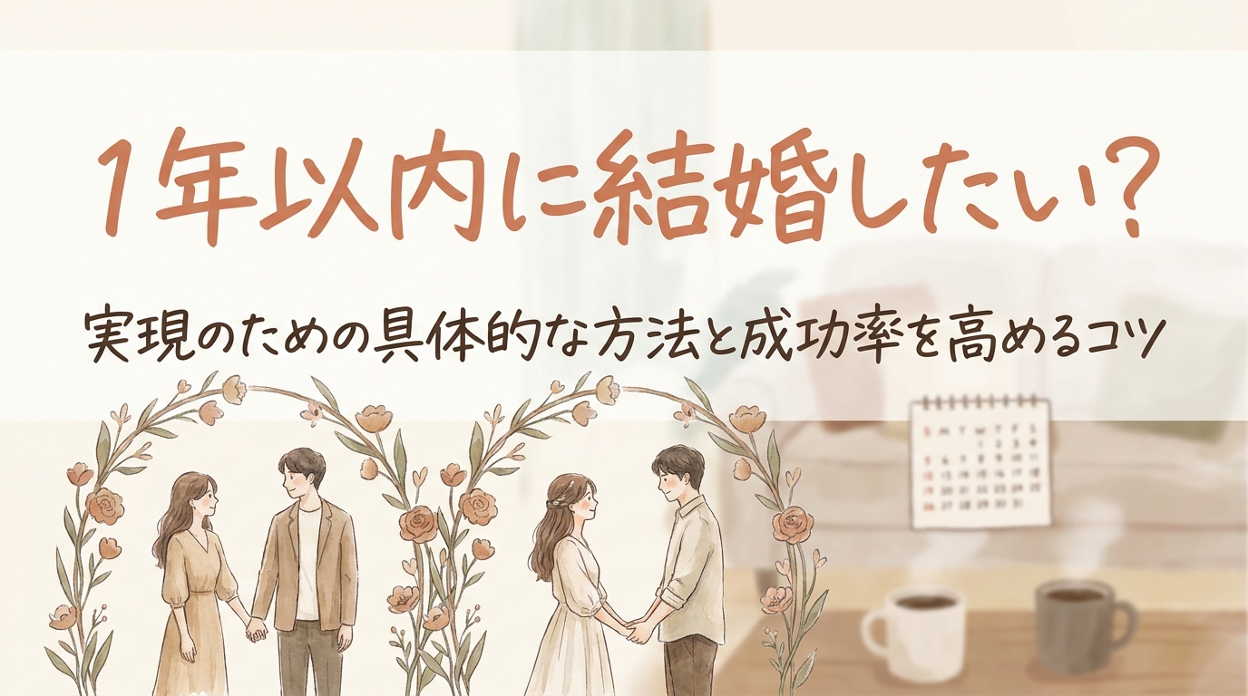 1年以内に結婚したい？実現のための具体的な方法と成功率を高めるコツ
