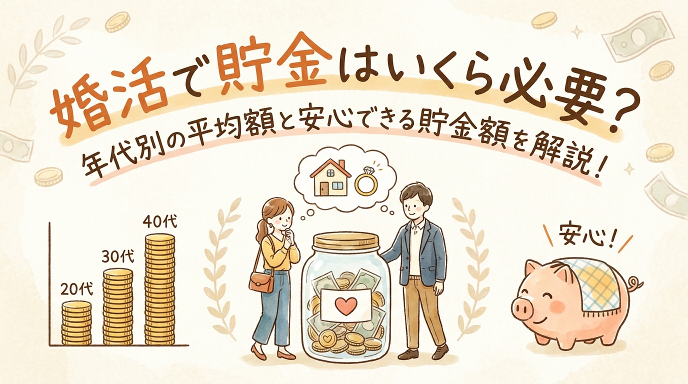 婚活で貯金はいくら必要？年代別の平均額と安心できる貯金額を解説！