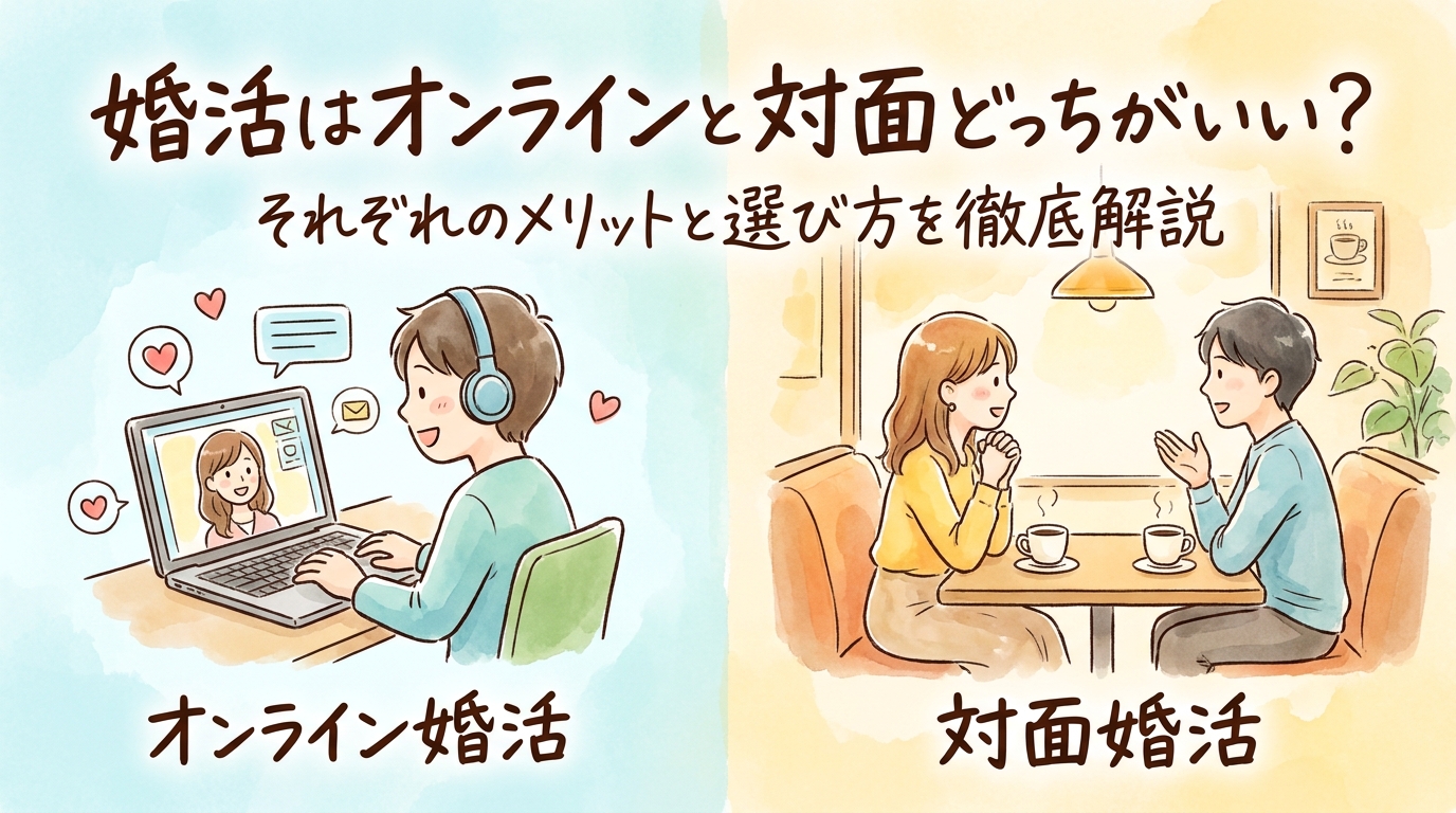 婚活はオンラインと対面どっちがいい?それぞれのメリットと選び方を徹底解説